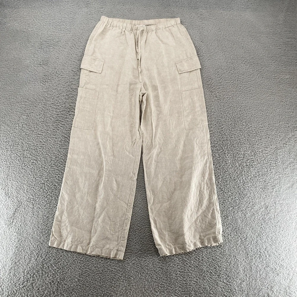 Reformation Cargo Pants Womens Medium Ethan 100% Linen Wide Leg Baggy Capsule